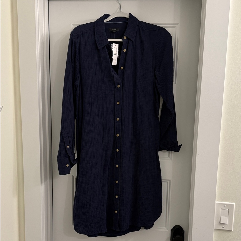 J. Crew Navy Button-Down Dress